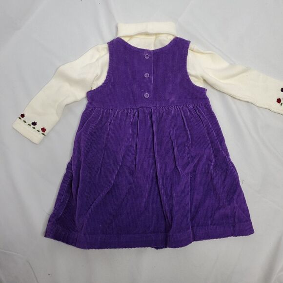 VINTAGE‎ 90s Oshkosh B'Gosh purple corduroy dress turtleneck top 2T/24m - Picture 2 of 9